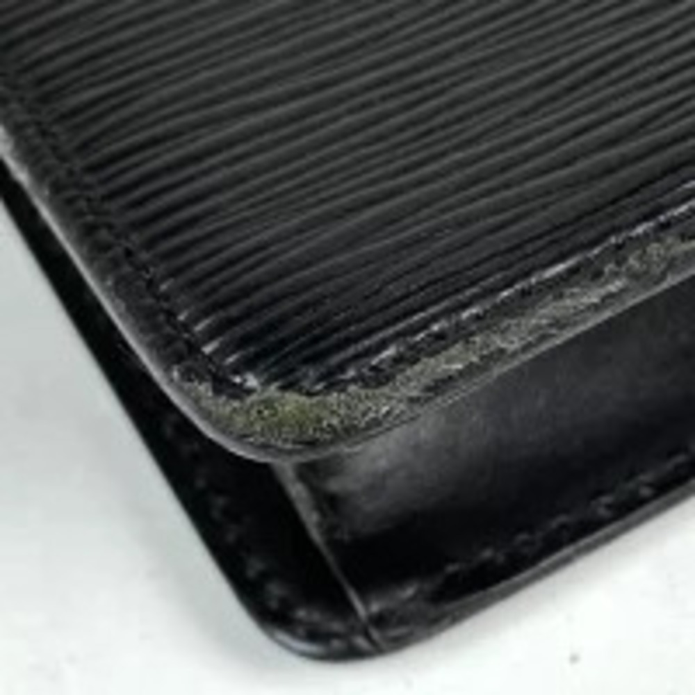 Louis Vuitton Black Epi Homme Leather Bag Pochette Clutch Shoulder Noir Black
